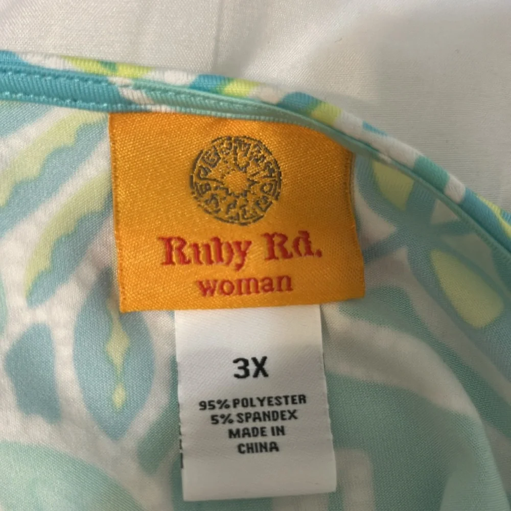 Ruby Rd. Blue and Green Patterned Top - Picture 5 of 5